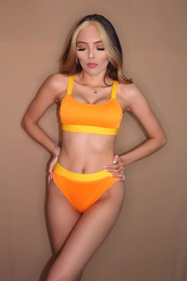 Bikini-de-cintura-alta-naranja-Talla-M